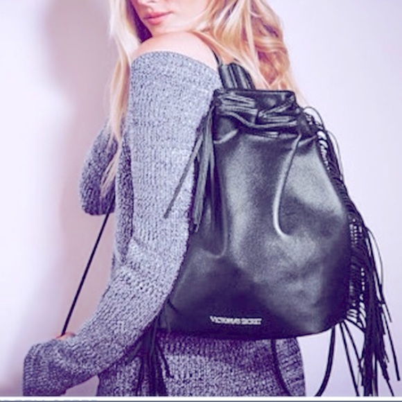 Victoria’s Secret Fringe Drawstring Backpack - Picture 1 of 2
